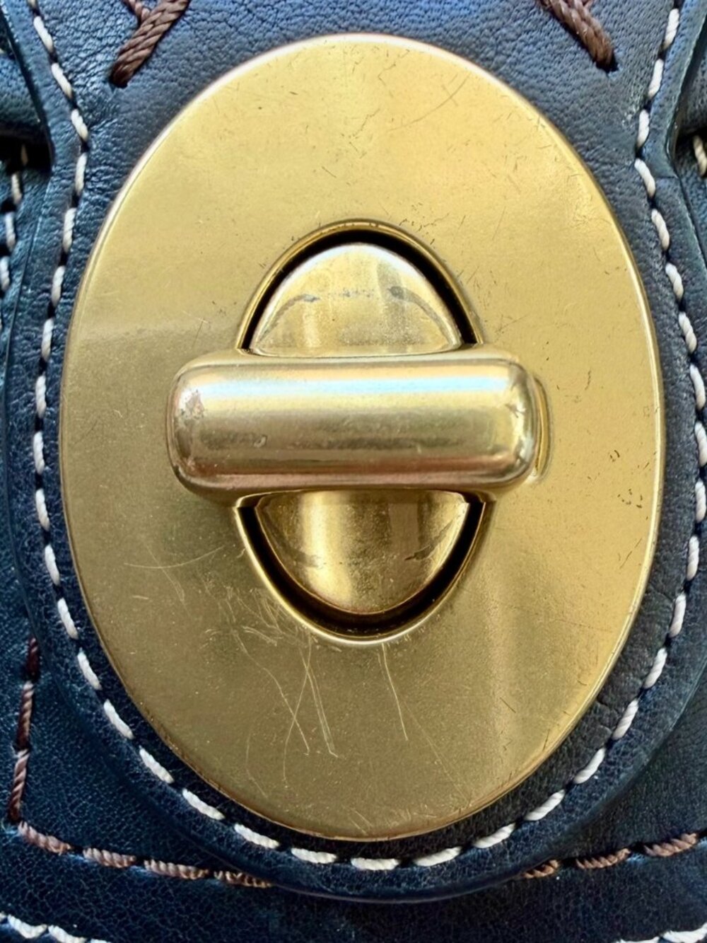 Coach Legacy Tan Signature Black Leather Trim Double Turnlock Satchel Bag 10339 - Picture 13 of 16